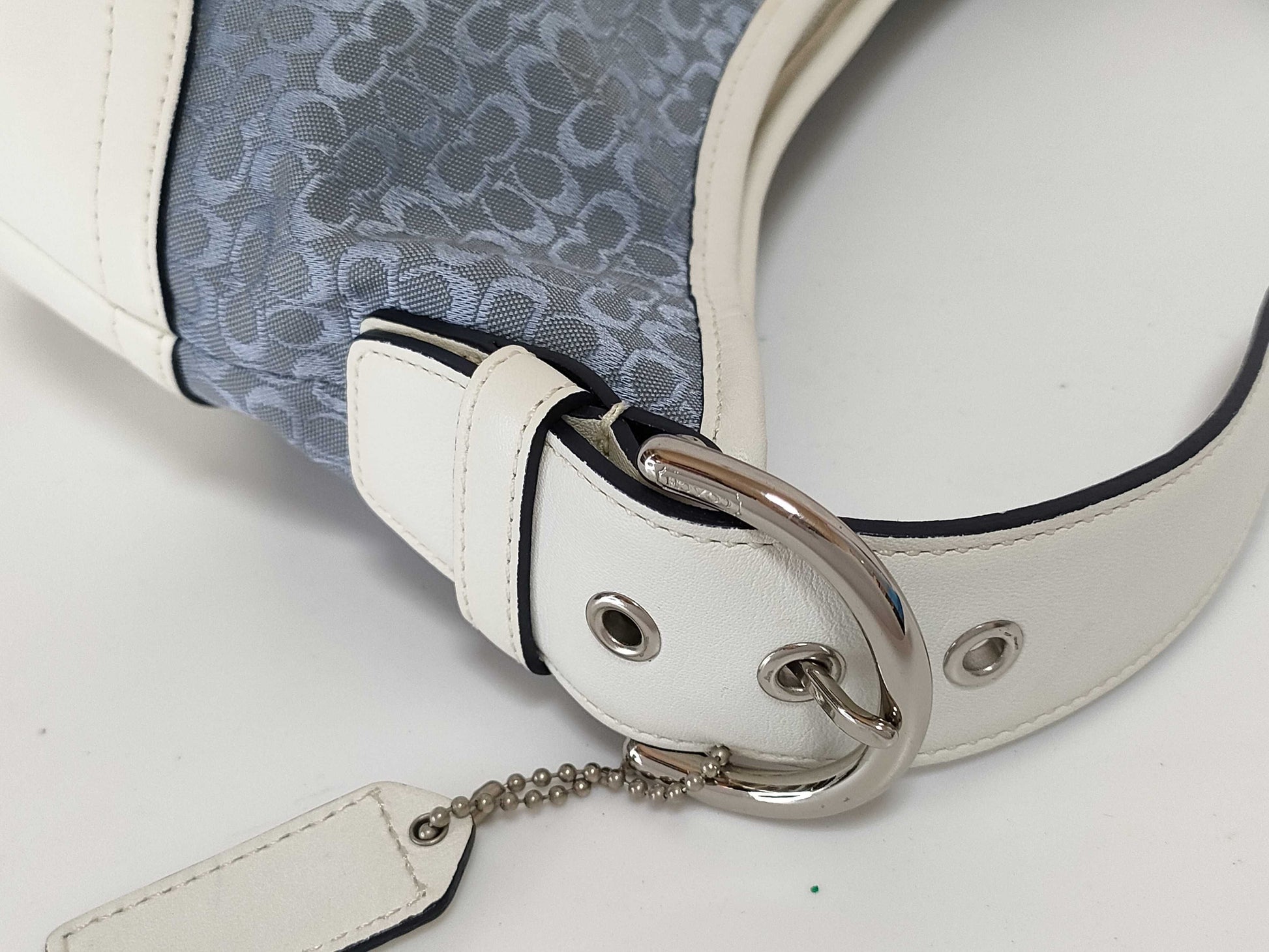 COACH Mini Signature Coach Signature Canvas One-Shoulder Shoulder Bag in White