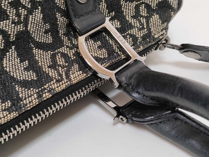 Dior Trotter Mini Boston Handbag with D-shaped hardware, Navy