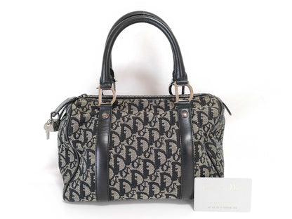 Dior Trotter Mini Boston Handbag with D-shaped hardware, Navy