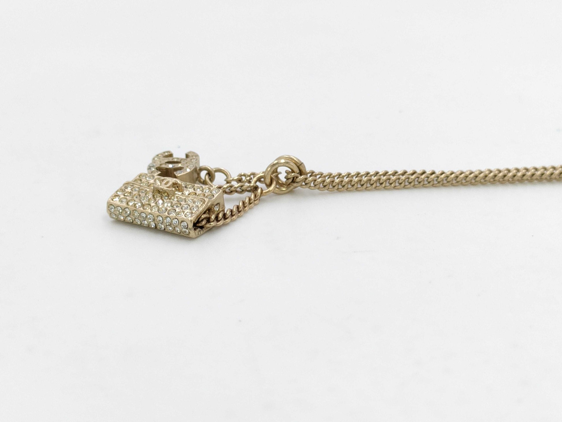 CHANEL Coco Mark Rhinestone Matelasse 05A Necklace