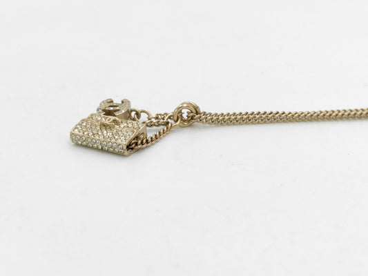 CHANEL Coco Mark Rhinestone Matelasse 05A Necklace