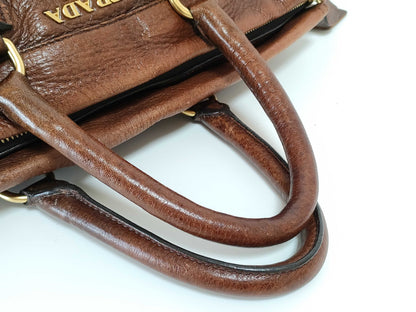 PRADA Prada Leather Handbag 2-Way Shoulder Strap Handbag