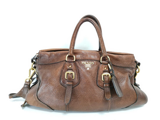 PRADA Prada Leather Handbag 2-Way Shoulder Strap Handbag