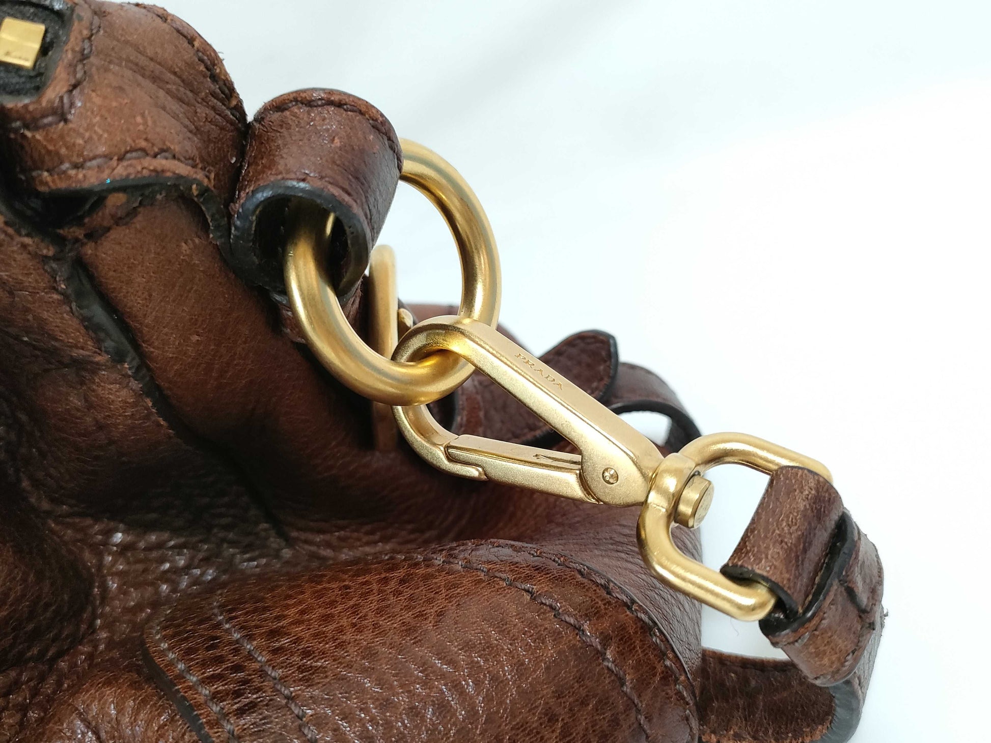 PRADA Prada Leather Handbag 2-Way Shoulder Strap Handbag
