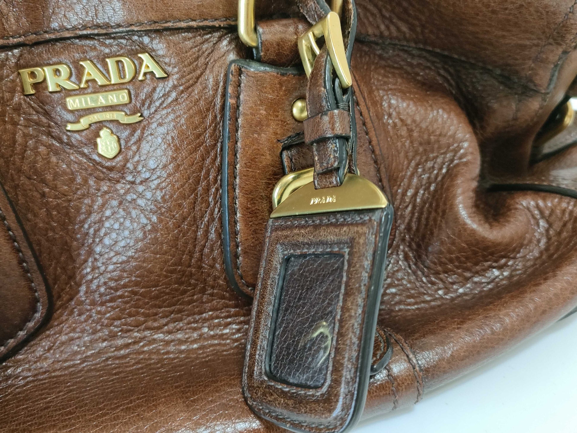 PRADA Prada Leather Handbag 2-Way Shoulder Strap Handbag