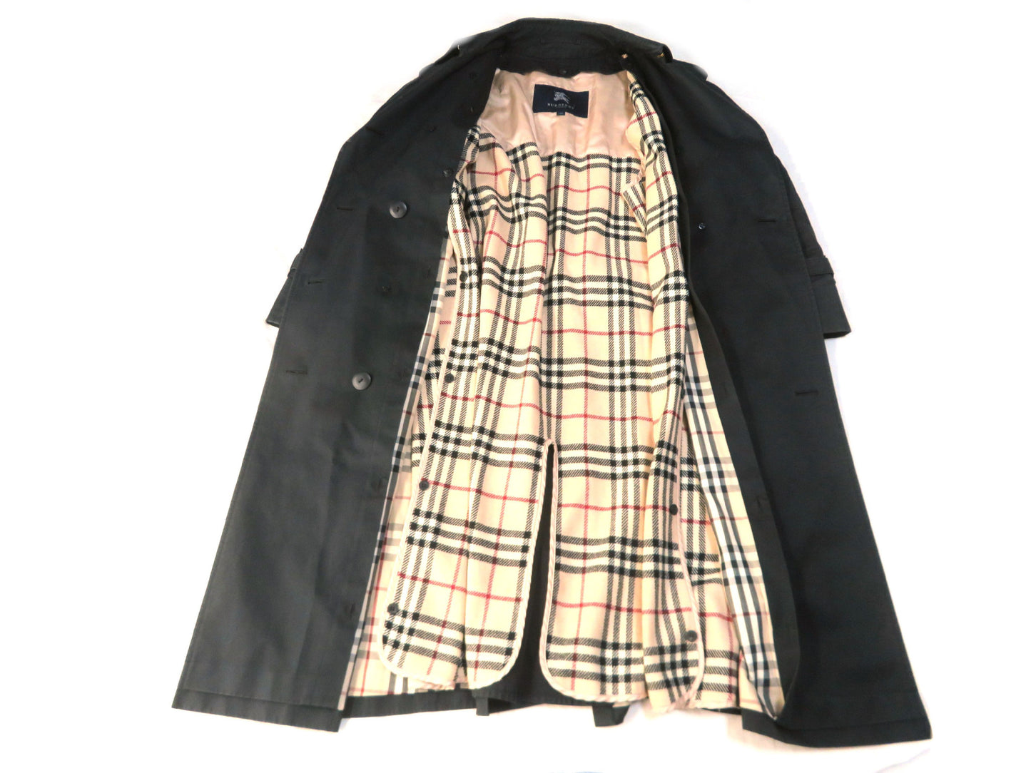 BURBERRY London Nova Check Trench Coat with Liner, Black