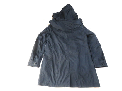 BURBERRY Hooded Coat with Checked Liner, Navy Jacket