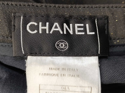 CHANEL Coco Mark Frill Skirt Black 04A Skirt