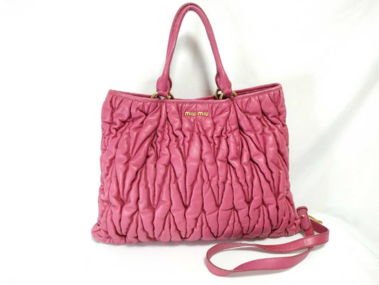 Miu Miu Matelasse Tote Bag Pink Tote Bag