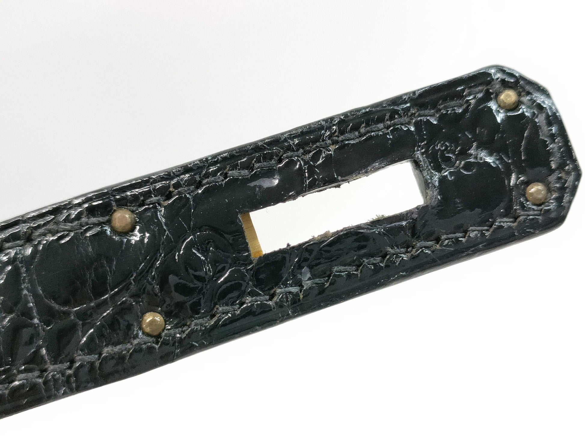 HERMES HERMES Kelly 32 Polosus Black Gold Hardware Black Noir 〇Y Bag