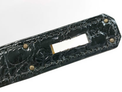HERMES HERMES Kelly 32 Polosus Black Gold Hardware Black Noir 〇Y Bag