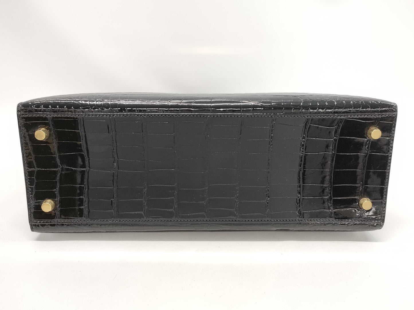HERMES HERMES Kelly 32 Polosus Black Gold Hardware Black Noir 〇Y Bag