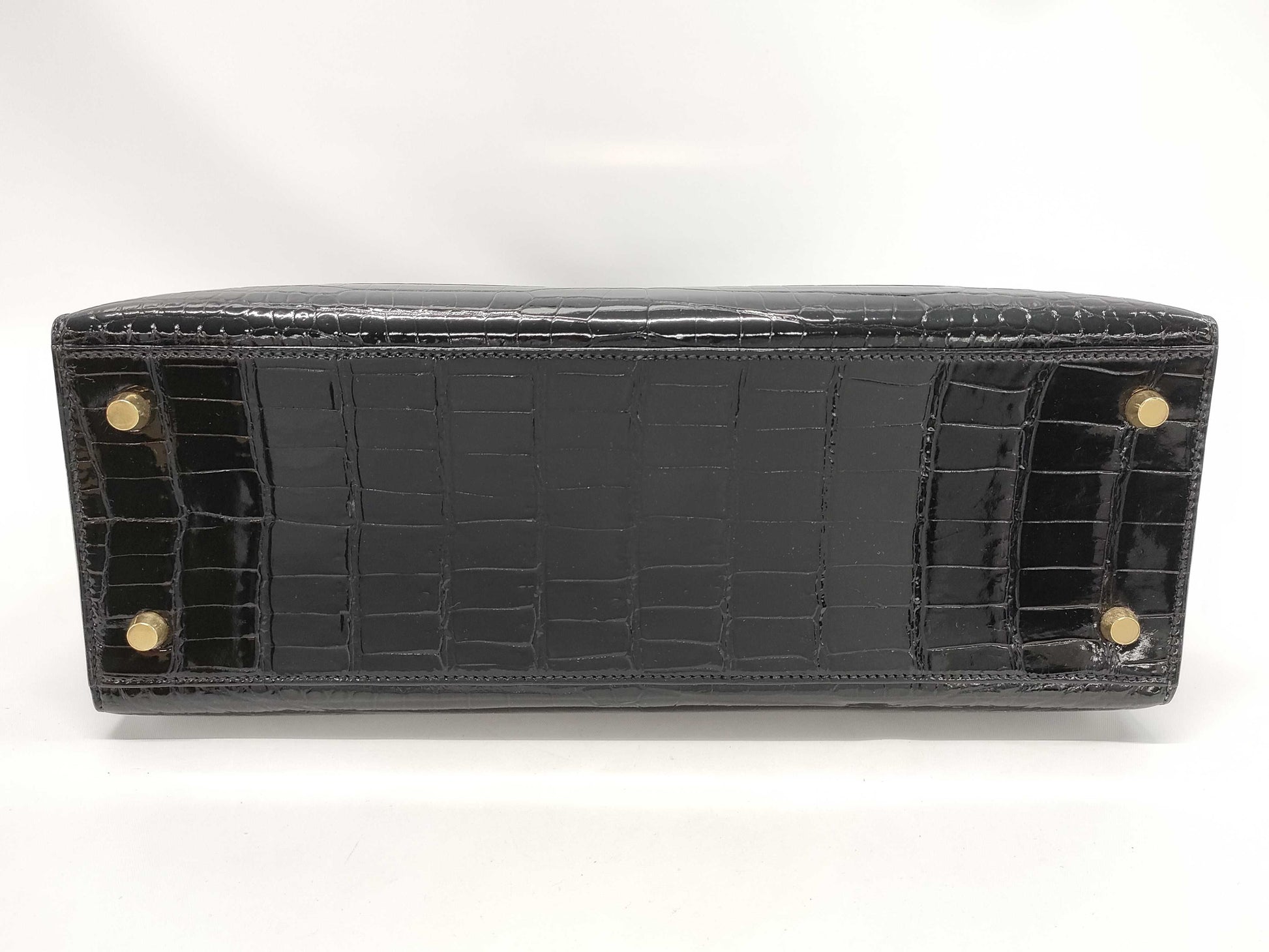 HERMES HERMES Kelly 32 Polosus Black Gold Hardware Black Noir 〇Y Bag
