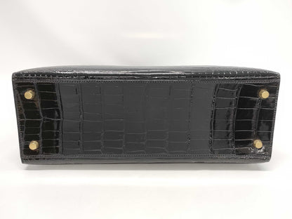HERMES HERMES Kelly 32 Polosus Black Gold Hardware Black Noir 〇Y Bag