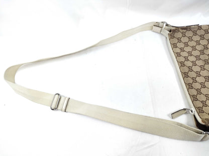 GUCCI GG Canvas Leather Shoulder Bag