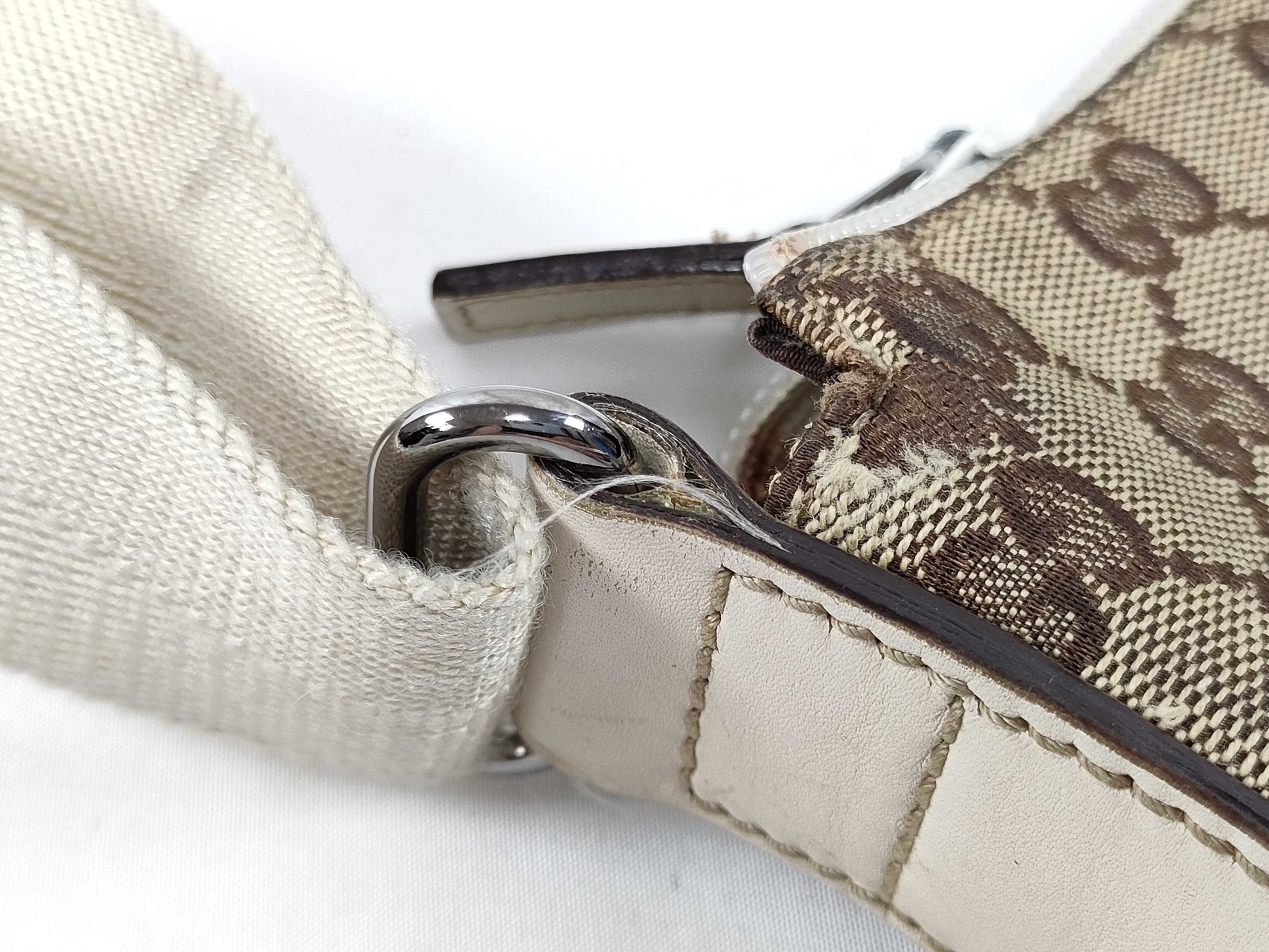 GUCCI GG Canvas Leather Shoulder Bag