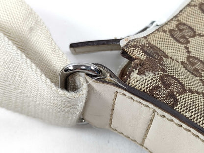 GUCCI GG Canvas Leather Shoulder Bag