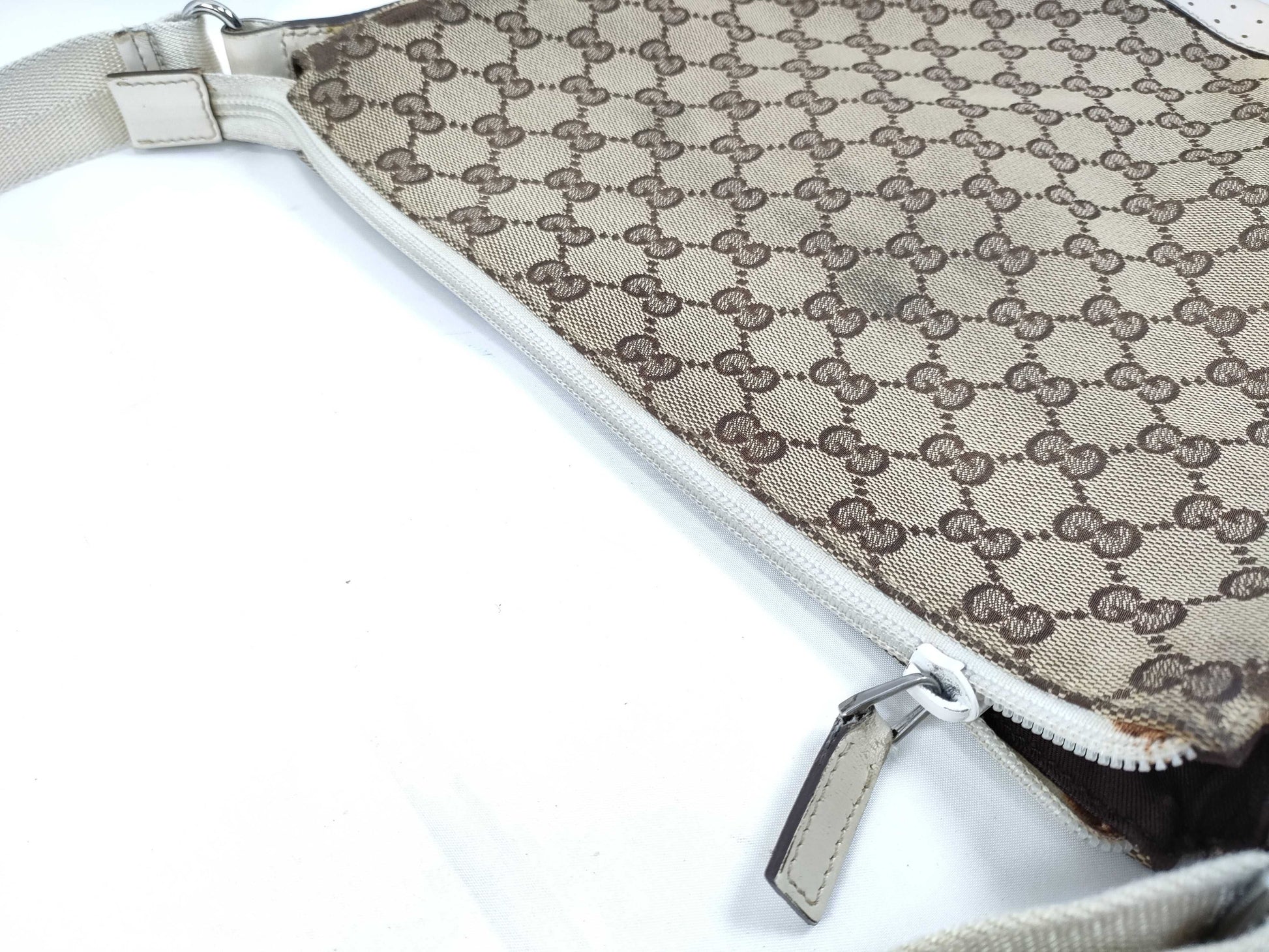 GUCCI GG Canvas Leather Shoulder Bag