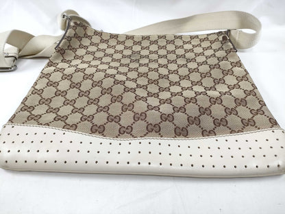 GUCCI GG Canvas Leather Shoulder Bag