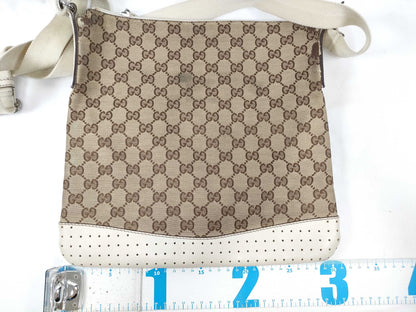 GUCCI GG Canvas Leather Shoulder Bag