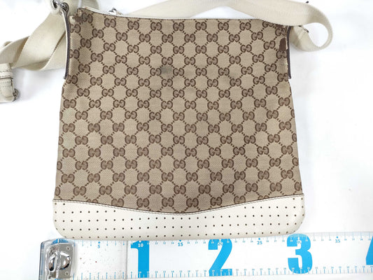 GUCCI GG Canvas Leather Shoulder Bag