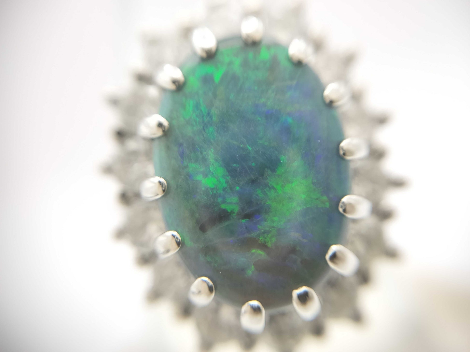 Black Opal 4.37ct D1.94ct PT950 9.7g Ring 