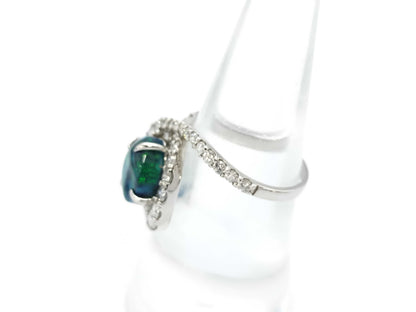 Black Opal 2.70ct D1.08ct PT950 6.3g Ring 