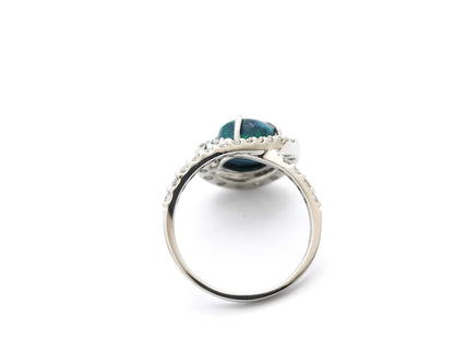 Black Opal 2.70ct D1.08ct PT950 6.3g Ring 