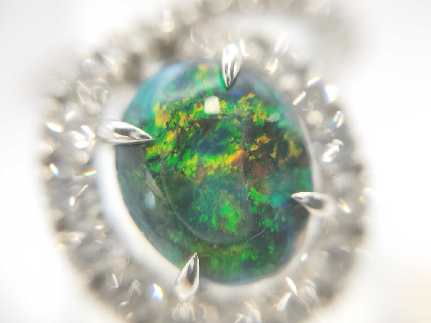 Black Opal 2.70ct D1.08ct PT950 6.3g Ring 