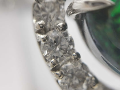 Black Opal 2.70ct D1.08ct PT950 6.3g Ring 