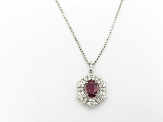 R1.42ct D0.91ct PT950/850 7.3g Necklace 