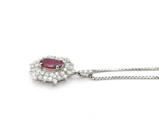 R1.42ct D0.91ct PT950/850 7.3g Necklace 