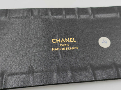 CHANEL Waist Leather GP Black Gold Belt