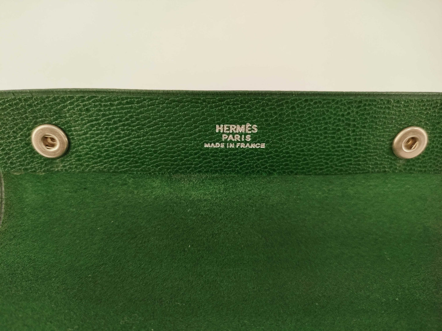 HERMES Cahier Rail Roll with Z Engraving, Green, Other Accessories