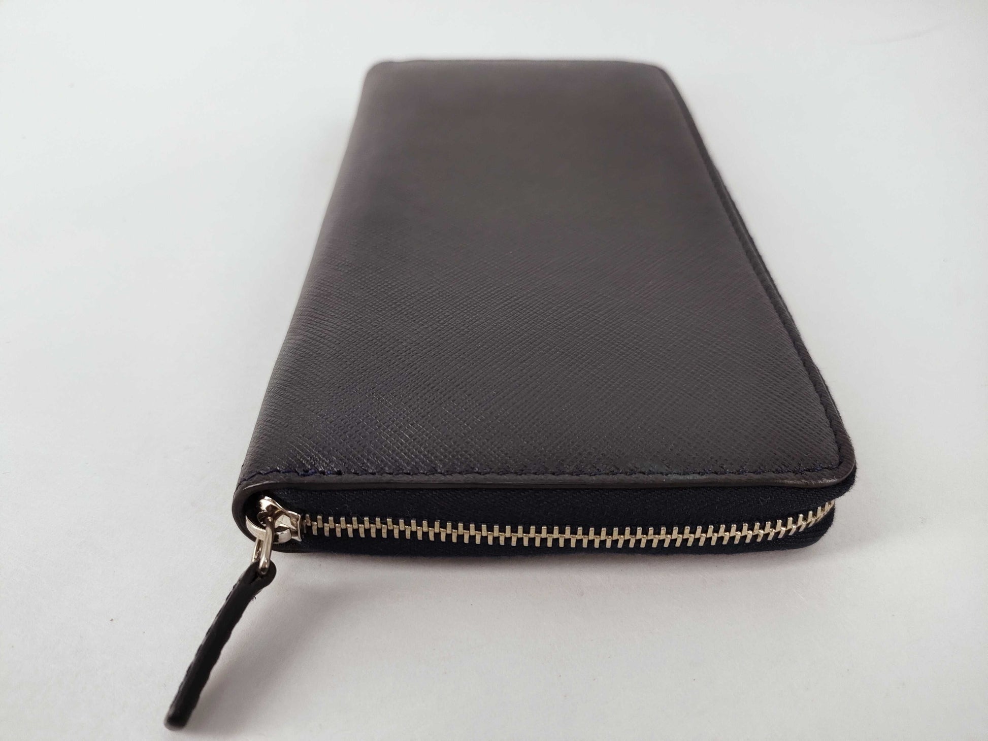 CELINE Round Zip Long Wallet Leather Navy