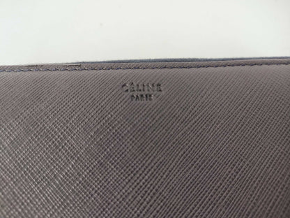 CELINE Round Zip Long Wallet Leather Navy