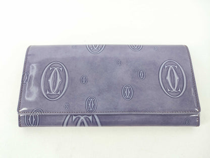Cartier Happy Birthday Bi-fold Long Wallet, Enamel, Purple