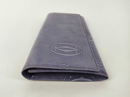 Cartier Happy Birthday Bi-fold Long Wallet, Enamel, Purple