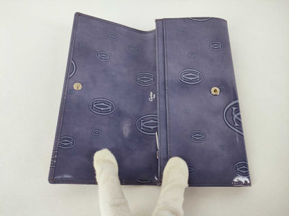Cartier Happy Birthday Bi-fold Long Wallet, Enamel, Purple