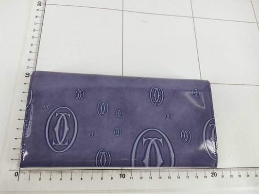 Cartier Happy Birthday Bi-fold Long Wallet, Enamel, Purple