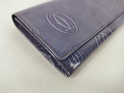 Cartier Happy Birthday Bi-fold Long Wallet, Enamel, Purple