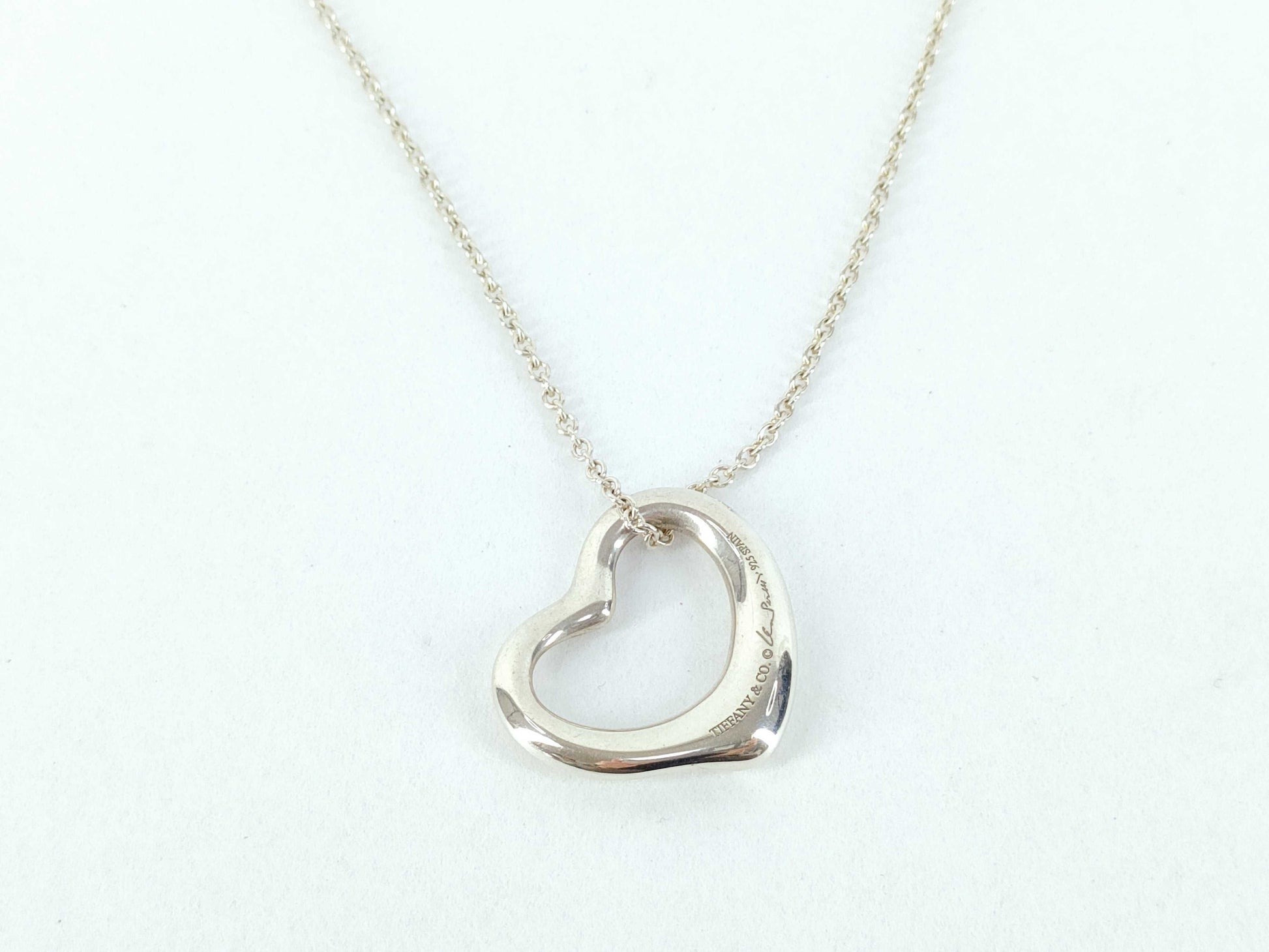 Tiffany & Co. Open Heart Tiffany Open Heart Navy 925 Silver Necklace