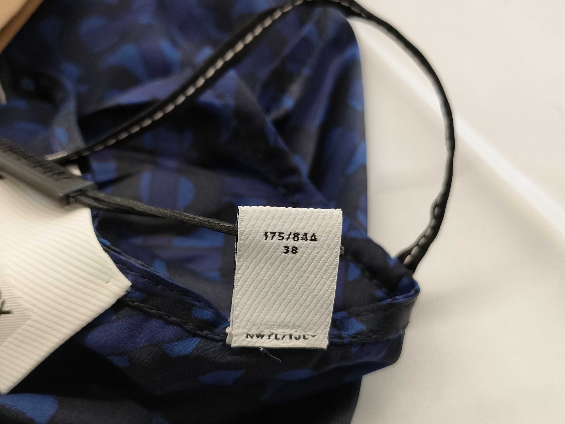 BURBERRY TB Monogram Silk Dress, Size IT40, 8048884, Blue Navy Dress