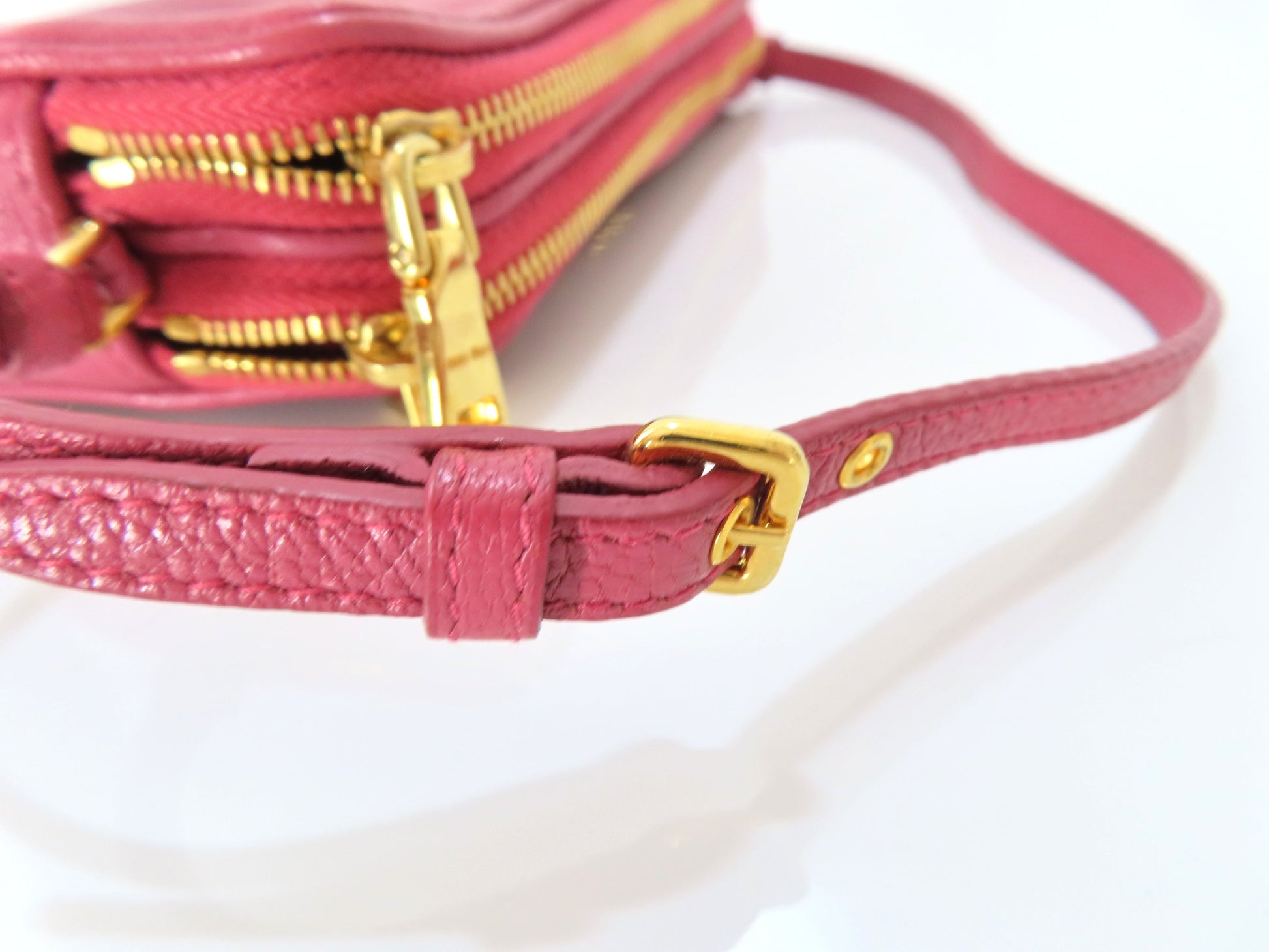 Miu Miu Madras Mini Shoulder Pouch, Goatskin, Pink, 197B Bag