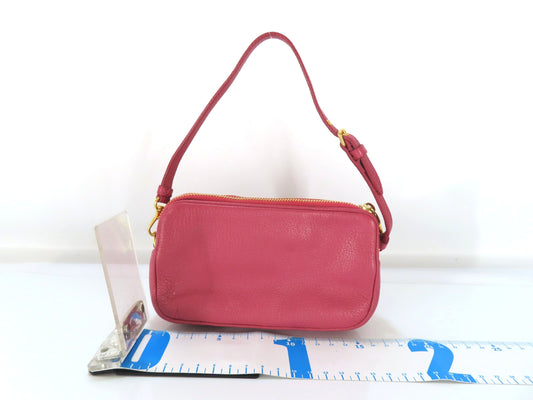 Miu Miu Madras Mini Shoulder Pouch, Goatskin, Pink, 197B Bag