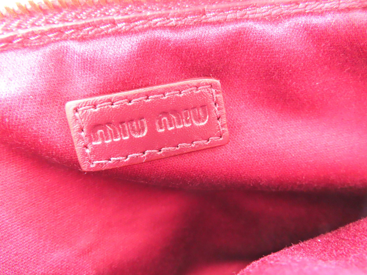 Miu Miu Madras Mini Shoulder Pouch, Goatskin, Pink, 197B Bag