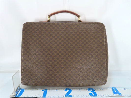 CELINE Macadam Logo Embossed Business Bag Brown