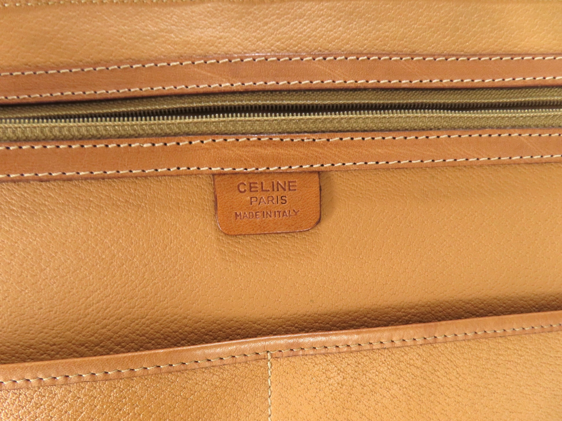CELINE Macadam Logo Embossed Business Bag Brown