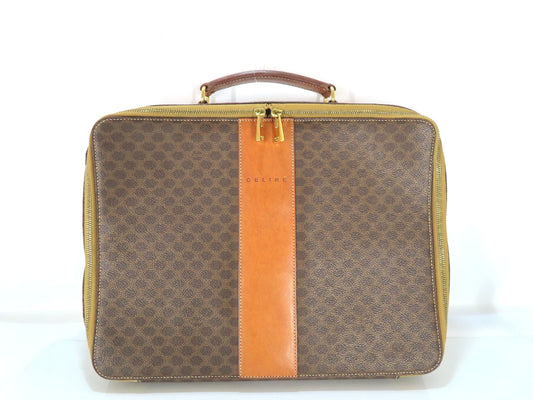 CELINE Macadam Logo Embossed Business Bag Brown