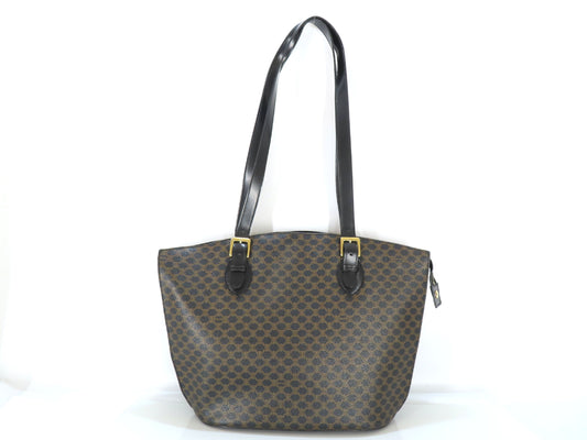 CELINE PVC Macadam Tote Bag in Black